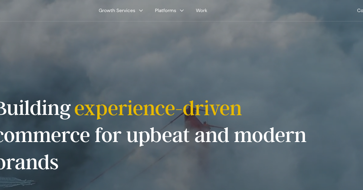 Homepage of Aureate Labs, a Shopify development and SEO agency
