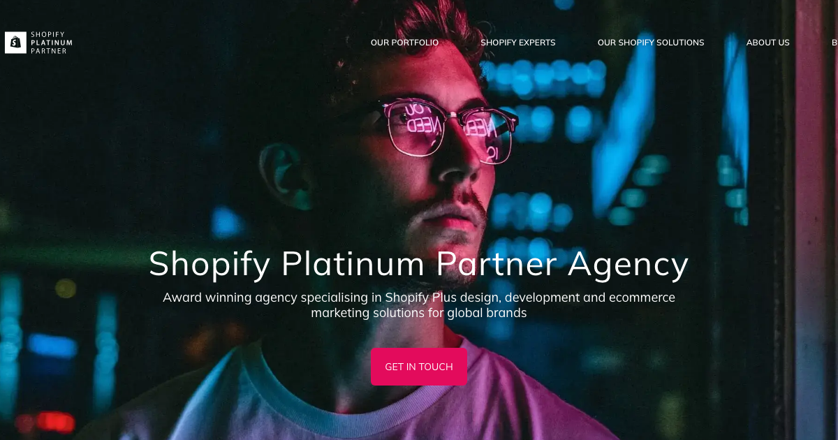 Homepage of Eastside Co, a Shopify Plus Partner based in London