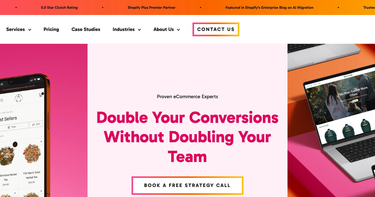 Homepage of Netalico Commerce, a Shopify Plus Premier Partner